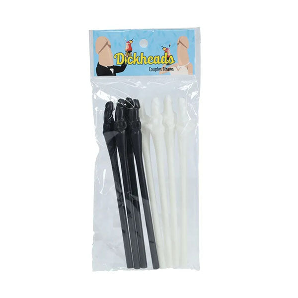 S Line The Dickheads Couples Straws Black White Novelty Straws 8 Pack