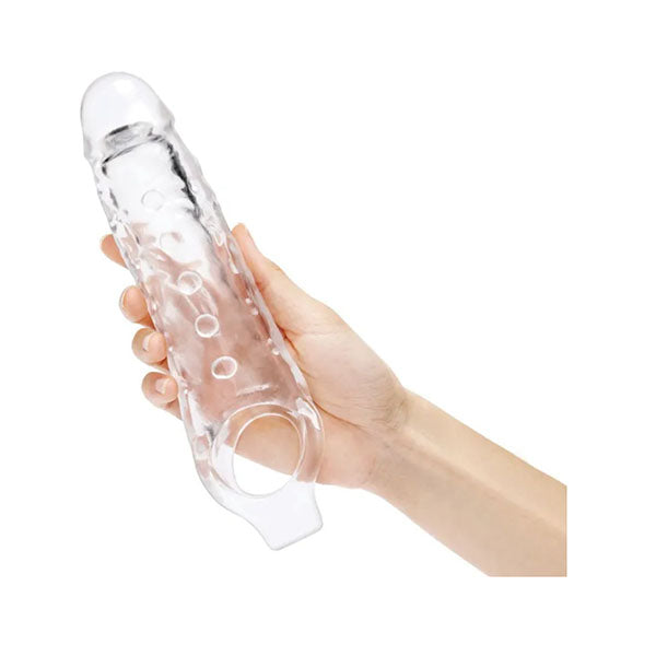 Size Up 1 Inch See Thru Stretch Penis Extender Clear Penis Sleeve
