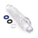 Size Up 1 Inch See Thru Stretch Penis Extender Clear Penis Sleeve
