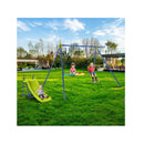 4 In 1 Swing Set Metal Playset With Slide Basketball Hoop