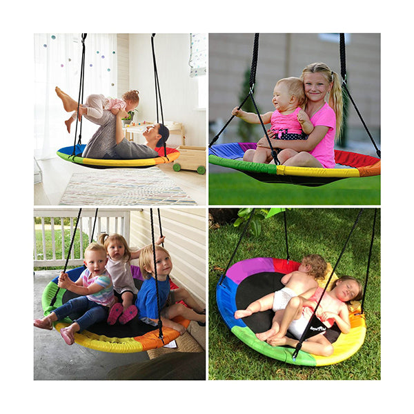 Adjustable Flying Saucer Tree Swing With Multiple Functions For Kids