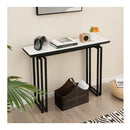110Cm Faux Marble Console Table With Sturdy Metal Legs