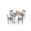 5 Piece Dining Table Set For 4 With Table And Chairs And Metal Frame