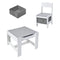 Ekkio 3Pcs Kids Table And Chairs Set With Black Chalkboard Grey