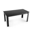 160 Cm Modern Dining Table With Sturdy L Shaped Legs Black