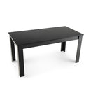 160 Cm Modern Dining Table With Sturdy L Shaped Legs Black