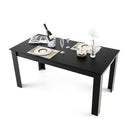 160 Cm Modern Dining Table With Sturdy L Shaped Legs Black