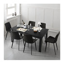160 Cm Modern Dining Table With Sturdy L Shaped Legs Black