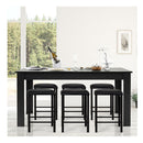 160 Cm Modern Dining Table With Sturdy L Shaped Legs Black
