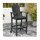 Outdoor Hdpe Tall Bar Adirondack Patio Chair 30 Inches Seat Height
