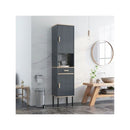 Tall Slim Bathroom Cabinet With Open Compartment And Drawer