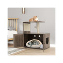 Tall Wooden Cat Tower With Scratching Post And Mat Dangling Ball