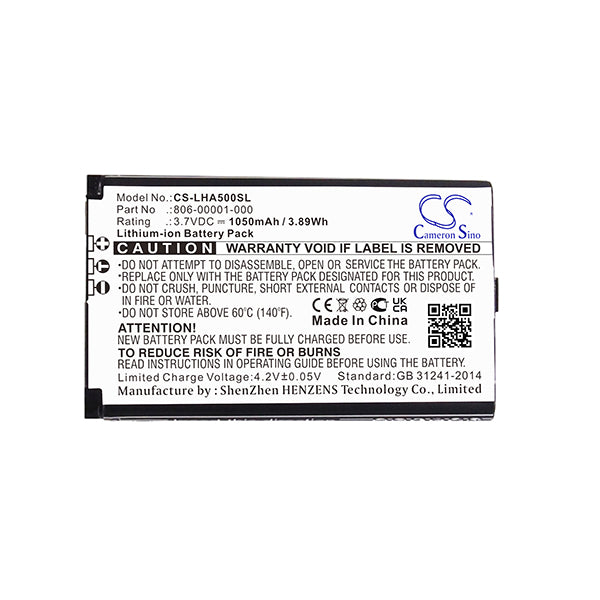 Cameron Sino Cs Lha500Sl 1050Mah Battery For Lightspeed Tango Headset