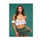 Teachers Pet Schoolgirl Bustier And Skirt Set M To L Green Tartan