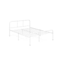 Modern Metal Platform Bed With Headboard Footboard White