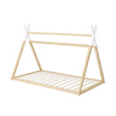 Kids Bed Frame Wooden Timber Teepee House Frame Beds