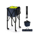 Foldable Tennis Ball Cart With Wheels And Removable Bag Blue