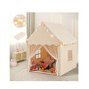 Kids Playhouse Tent With Washable Mat For Boys And Girls Beige