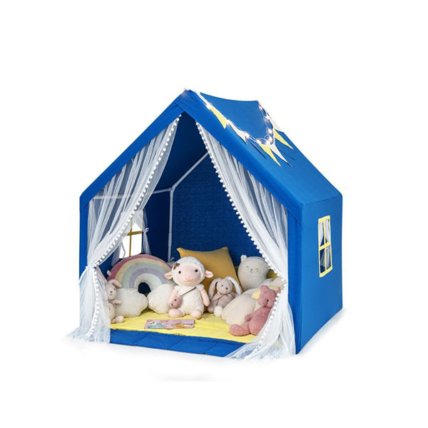 Large Play Tent With Washable Cotton Mat And Star Lights For Kids
