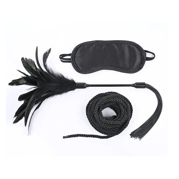 Sex And Mischief Shadow Tie And Tickle Black Beginners Bondage Kit