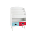 Kids Bookshelf Book Display Rack With 3 Tier Bookshelves And 2 Drawers