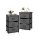 3 Tier Fabric Dresser With 3 Drawers Grey