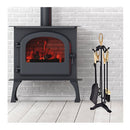 Iron Fireplace Set With Broom And Shovel And Poker And Tongs And Stand