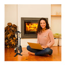 Iron Fireplace Set With Broom And Shovel And Poker And Tongs And Stand