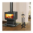 Iron Fireplace Set With Broom And Shovel And Poker And Tongs And Stand