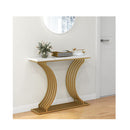 100Cm Modern Console Table With White Faux Marble Tabletop