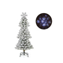 180 Cm Artificial Xmas Tree With Snowflake Topper And Projection Light