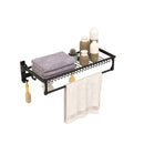Foldable Bathroom Towel Rack With Adjustable Towel Bar And Hooks