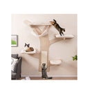 Wall Mounted Cat Tower With 4 Platforms And Sisal Scratching Mat