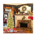 Pre Lit Artificial Christmas Tree Snow Flocked Hinged Xmas Tree