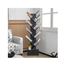 10 Tier Tree Bookcase With Drawer For Storage Black