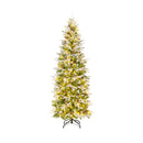 Pre Lit Artificial Christmas Tree Snow Flocked Hinged Xmas Tree