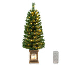 125Cm Pre Lit Potted Christmas Tree With 100 Led Lights