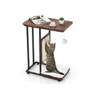 Cat Tree And End Table With Scratching Board For Living Room Bedroom