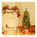 125Cm Pre Lit Potted Christmas Tree With 100 Led Lights