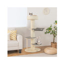 Multi Level Wooden Cat Tower With Thickened Sisal Scratching Posts