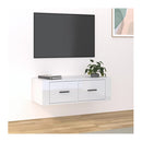 Hanging Tv Cabinet High Gloss White 80X36X25 Cm Engineered Wood