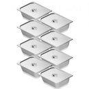 8 Pack Hotel Pans, 1/2 Size Anti-Jam Steam Pan with Lid, 0.8mm Thick Stainless Steel Steam Table Pan, 4-Inch Deep Commercial Table Pan, Catering Storage Food Pan, for Industrial & Scientific