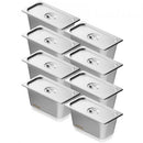 8 Pack Hotel Pans, 1/3 Size Anti-Jam Steam Pan with Lid, 0.8mm Thick Stainless Steel Steam Table Pan, 6-Inch Deep Commercial Table Pan, Catering Storage Food Pan, for Industrial & Scientific