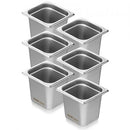 6 Pack Hotel Pans, 1/6  Size Anti-Jam Steam Pan, 0.8mm Thick Stainless Steel Restaurant Steam Table Pan, 6-Inch Deep Commercial Table Pan, Catering Storage Food Pan, for Industrial & Scientific
