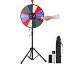 18 Inch Tabletop Color Prize Wheel with Folding Tripod Floor Stand 14 Slots Dry Erase