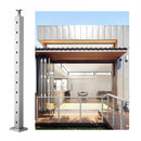 Cable Railing Post, 36" x 2" x 2" Steel Horizontal Hole Deck Railing Post, 10 Pre-Drilled Holes, SUS304 Stainless Steel Cable Rail Post with Horizontal and Curved Bracket, 1-Pack, Silver, 91.4*5*5 cm
