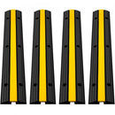 Cable Protector 18000lbs Single Channel Rubber Cable Hose Protector 4 Pack Cable Hose Protector Floor Outdoor Cable Protector Ramp Modular Rubber Hose Protector Floor Cover Protector (4 pack)