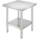 Non-magnetic Stainless Steel 610x610mm Commercial Kitchen cooking Table 50mm Table Thickness For Commercial, Office, Public And Home Use