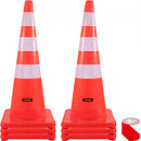 Safety Cones, 6" x 36" Traffic Cones, PVC Orange Construction Cones, Reflective Collars Traffic Cones with Weighted Base Used for Traffic Control, Driveway Road Parking and School Improvement
