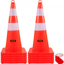 Safety Cones, 10PCS 28\" Traffic Cones, PVC Orange Construction Cones, 2 Reflective Collars Traffic Cones with Weighted Base and Hand-Held Ring Used for Traffic Control, Driveway Road Parking